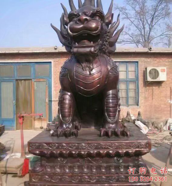 鎮(zhèn)宅麒麟銅雕廠家 鎮(zhèn)宅動物擺件