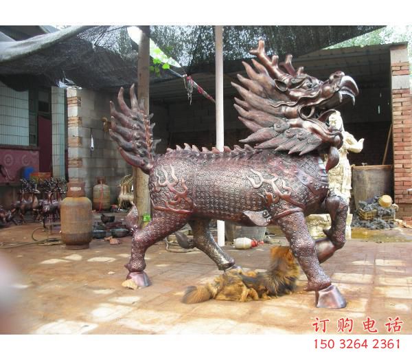 獅頭麒麟銅雕廠家 鑄銅獅頭麒麟銅雕價(jià)格