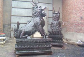 仿古麒麟銅雕廠家 鑄銅仿古動(dòng)物雕塑