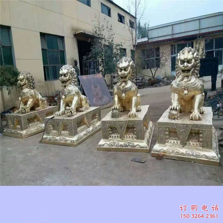 招財(cái)銅獅子雕塑廠家 鑄銅招財(cái)銅獅子雕塑