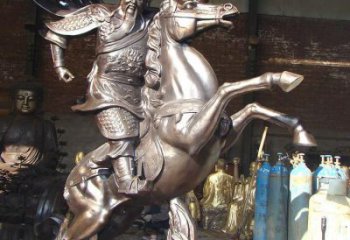 銅雕騎馬關(guān)公