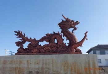 等角龍銅雕 鑄銅銅龍銅雕廠家