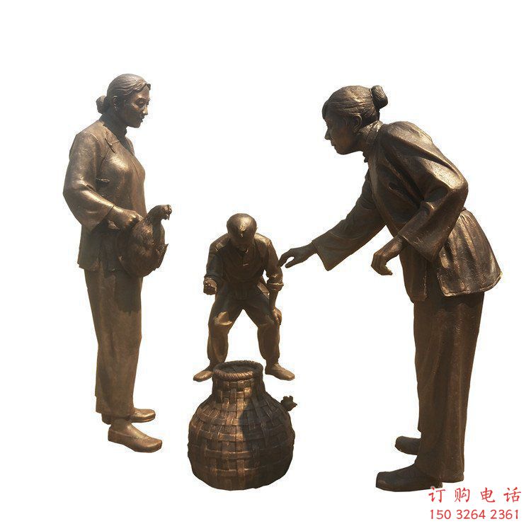 街頭老人銅雕廠家 公園鑄銅雕塑