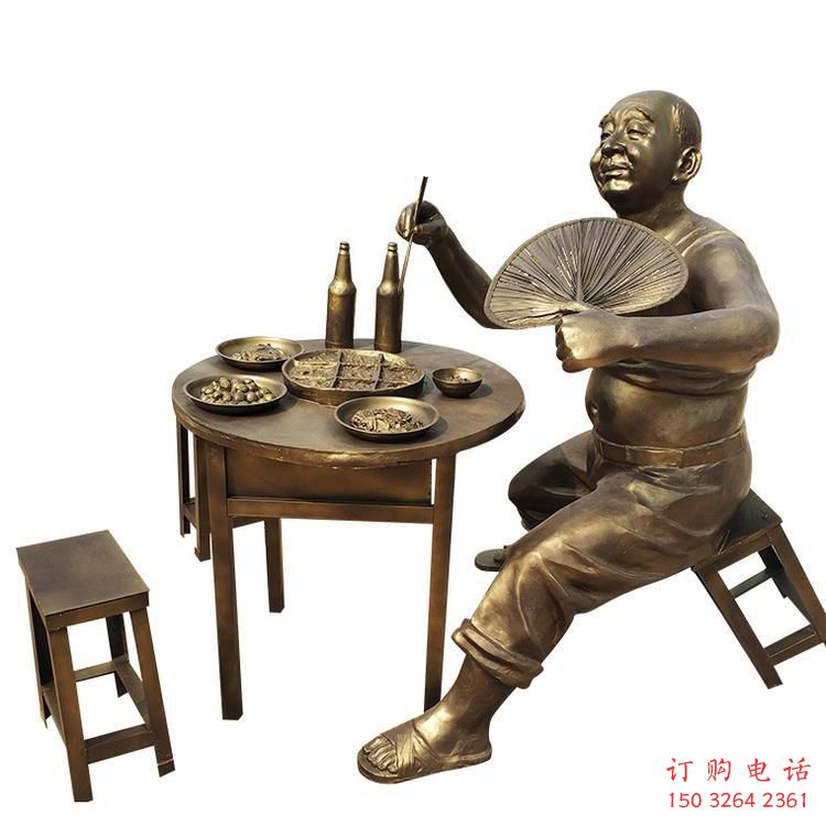街頭仿古老人銅雕廠家 別墅青銅仿古人物