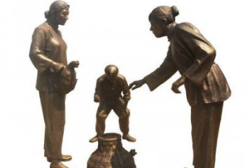 街頭老人銅雕廠家 公園鑄銅雕塑