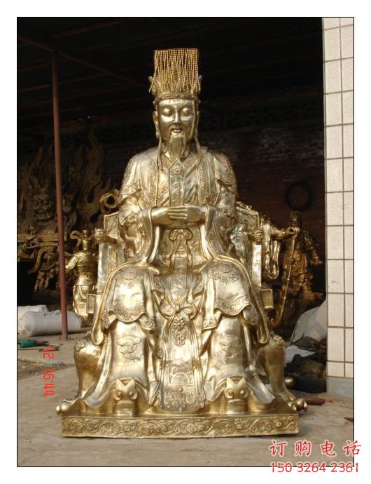 黃銅玉皇大帝銅雕廠家  家居佛堂銅雕