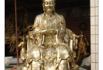 黃銅玉皇大帝銅雕廠家  家居佛堂銅雕