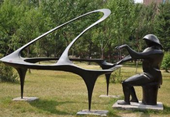 街頭美女銅雕廠家 音樂人物 仿古公園銅雕