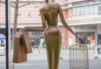 街頭女人銅雕廠家 廣場人物 現(xiàn)代銅人銅雕
