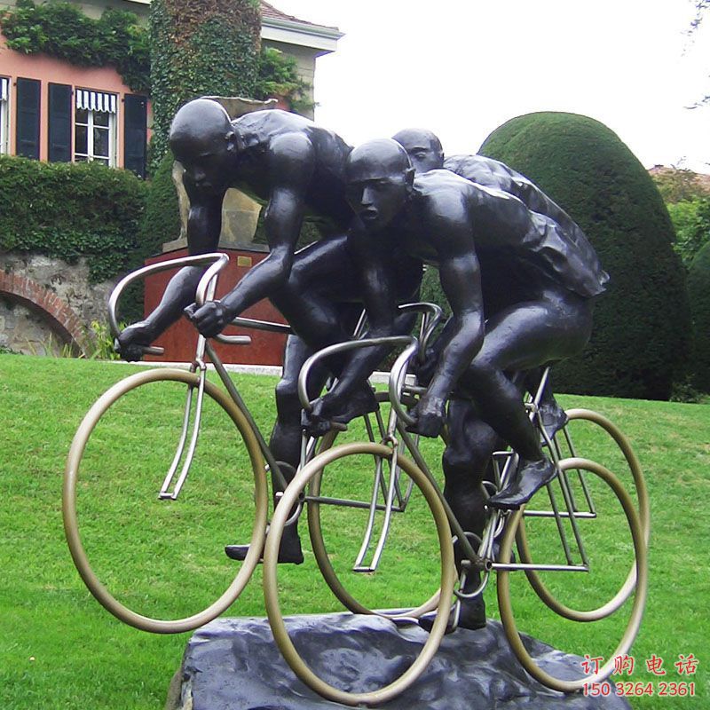 廣場騎車銅雕廠家 校園廣場銅人 現(xiàn)代體育運(yùn)動銅雕