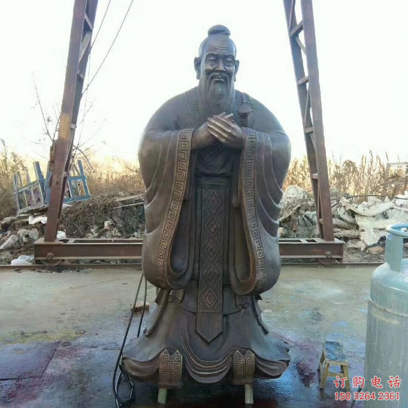 偉人孔子銅雕廠家 歷史人物銅像 黃銅仿古銅雕