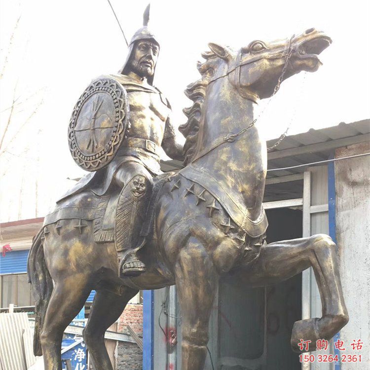 將軍武士銅雕廠家 仿古銅人 廣場(chǎng)騎馬將軍武士銅雕