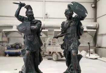 街頭武士銅雕廠家 現(xiàn)代西方銅人 公園銅像銅雕