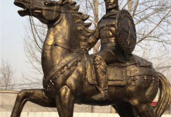 仿古武士騎馬銅雕廠家 公園將軍銅雕 黃銅歷史人物銅像