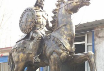 將軍武士銅雕廠家 仿古銅人 廣場騎馬將軍武士銅雕