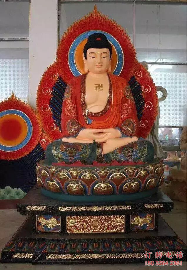 家居彩繪如來佛神像廠家 彩繪銅像 佛堂銅人制作