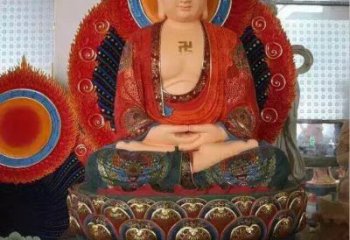 家居彩繪如來佛神像廠家 彩繪銅像 佛堂銅人制作