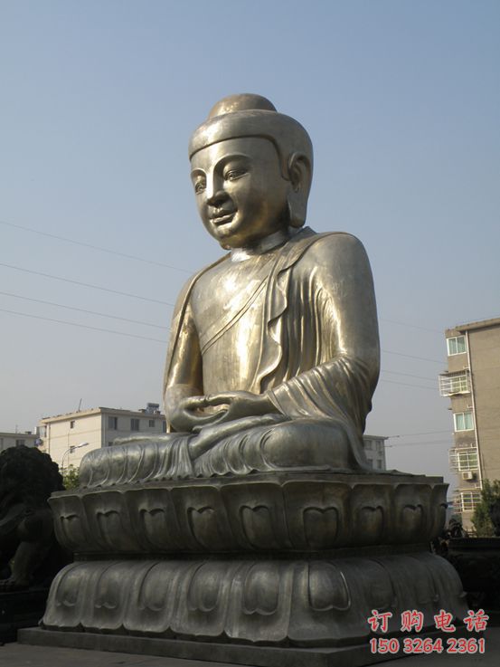 廣場(chǎng)釋迦摩尼佛廠家 佛像銅雕 黃銅材質(zhì)銅雕