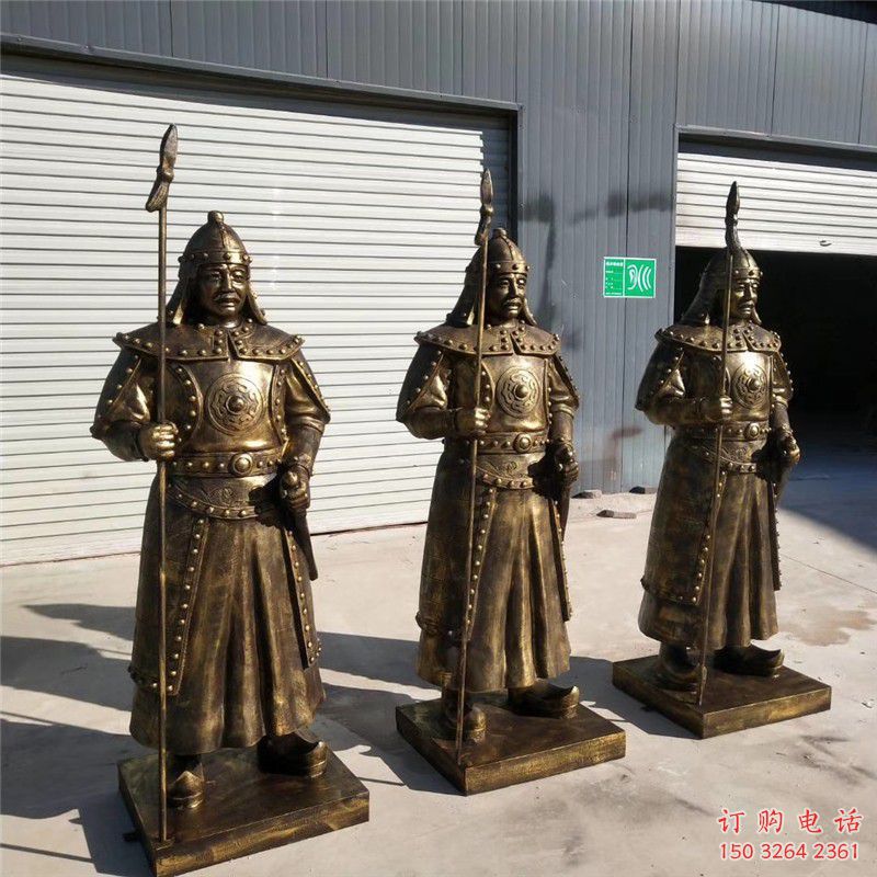 滿族將軍銅雕廠家 仿古銅像 街頭滿族人物銅雕定做