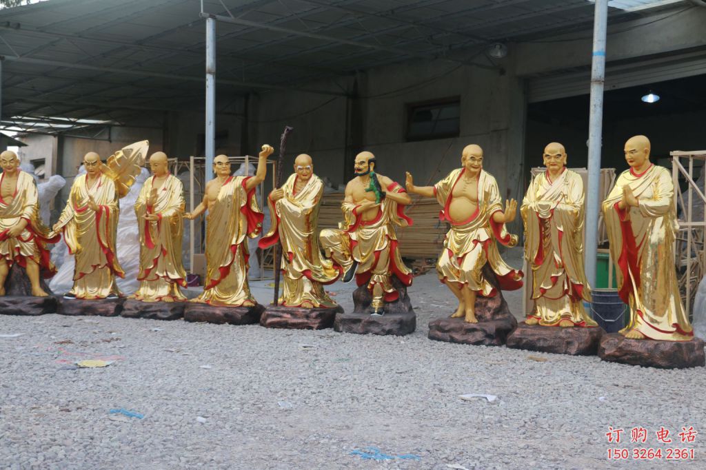 十八羅漢銅雕廠家 佛教主題銅雕 寺廟銅像定做