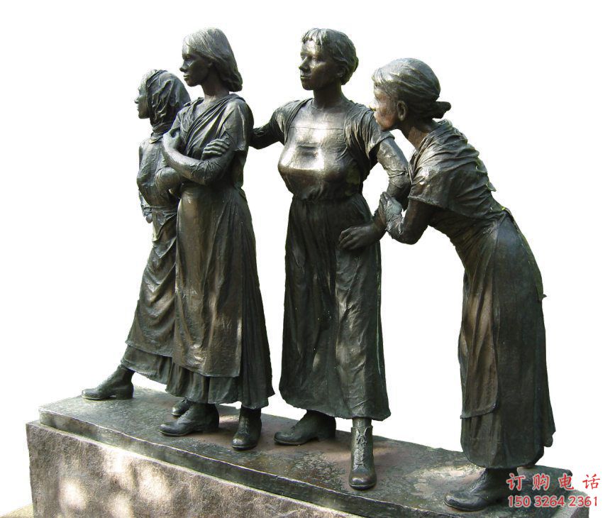 街頭女生銅雕廠家 農(nóng)村人物銅雕  公園婦女銅雕制作