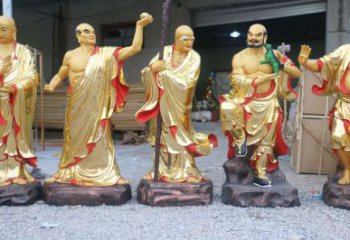佛堂十八羅漢銅像廠家 彩繪銅像  黃銅人物銅雕生產(chǎn)
