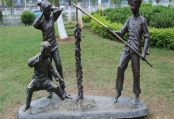 男孩銅像廠家 民俗小孩銅雕 街頭男孩人物銅雕