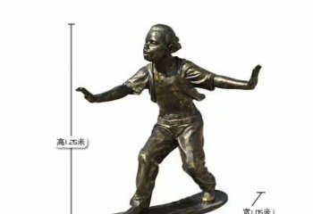 男孩運(yùn)動(dòng)員銅雕廠家 現(xiàn)代民俗小孩 少兒銅雕制作