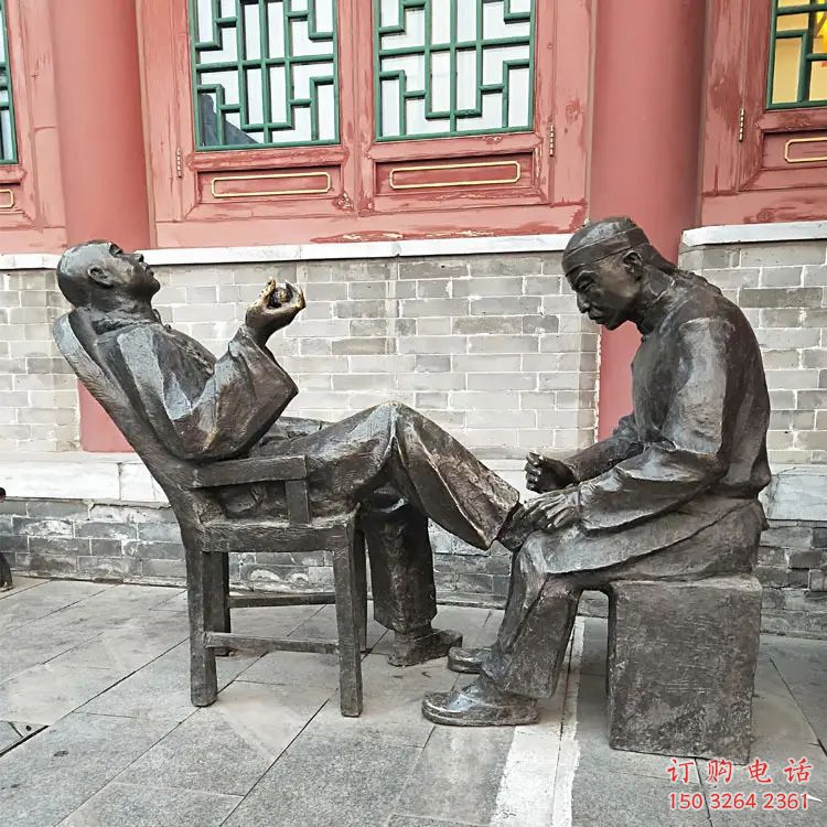 修鞋匠人物銅雕廠家 街頭民俗老人銅像 黃銅材質(zhì)