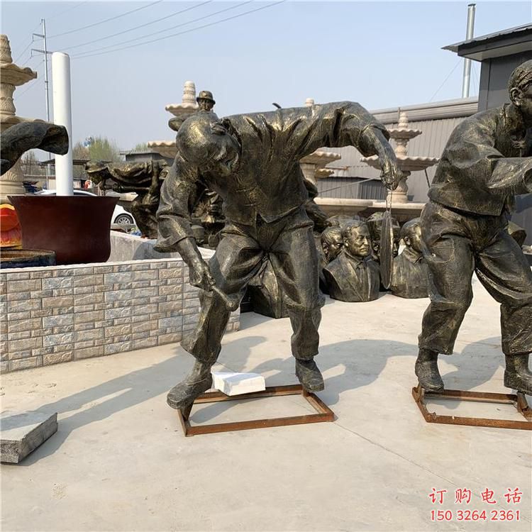 扭秧歌人偶銅雕廠家 仿古人物銅雕 街頭扭秧歌銅像制作