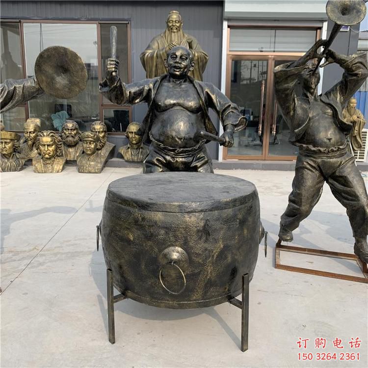 音樂(lè)人樂(lè)隊(duì)銅雕廠家 扭秧歌銅像 樂(lè)隊(duì)扭秧歌銅雕制作