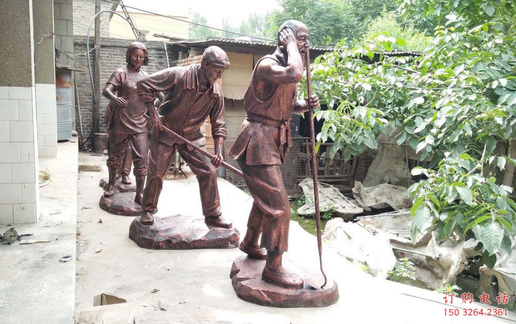 仿古農(nóng)夫銅雕廠家 農(nóng)夫勞動銅像 公園農(nóng)夫干農(nóng)活銅雕