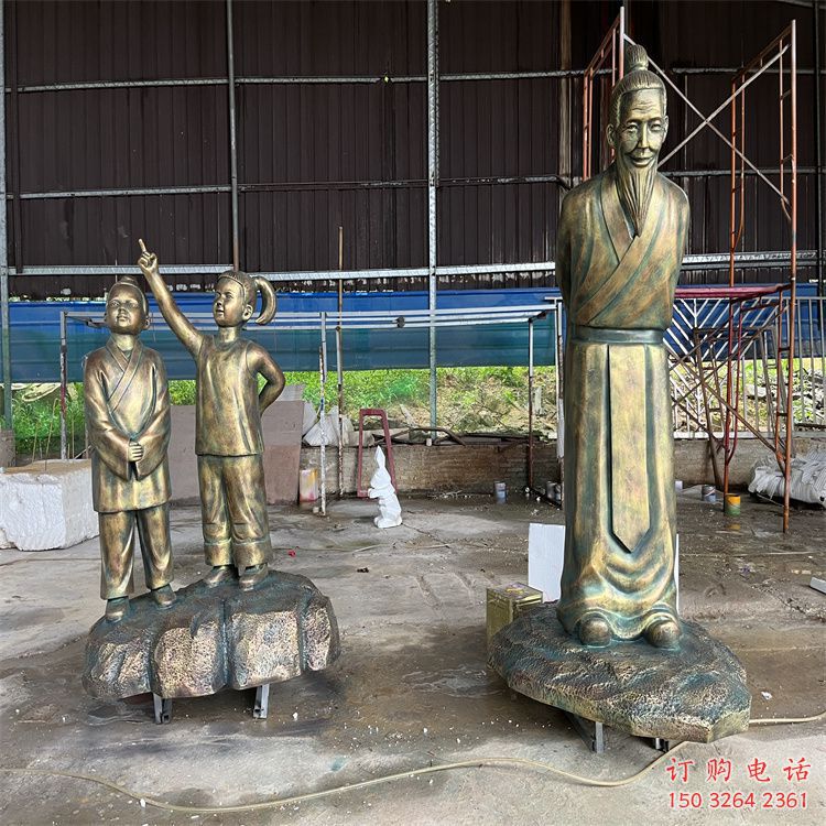仿古兒童讀書銅雕廠家 公園人物銅雕 校園人物銅像