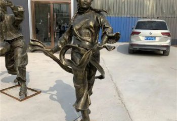 音樂(lè)人扭秧歌銅雕廠家 民俗樂(lè)隊(duì)銅像 扭秧歌音樂(lè)人銅像