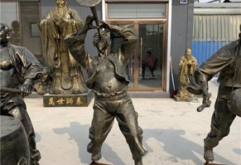 扭秧歌天使銅雕廠家 樂(lè)隊(duì)人物銅雕  公園扭秧歌銅雕制作