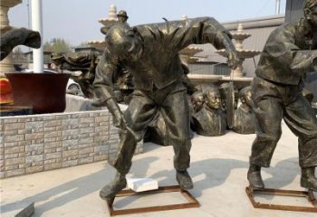 扭秧歌人偶銅雕廠家 仿古人物銅雕 街頭扭秧歌銅像制作