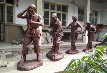 農(nóng)活人物肖像廠家 春耕勞動銅雕 農(nóng)夫勞動銅雕制作
