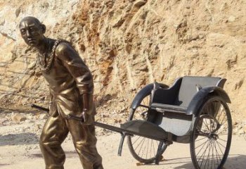 勞動主題銅雕 拉黃包車銅雕廠家價格