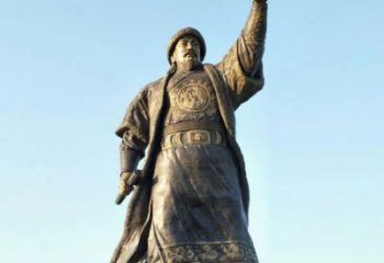 成吉思汗勇士銅像廠家 民俗偉人銅雕制作