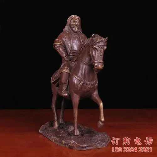 廣場(chǎng)黃銅成吉思汗銅雕廠家