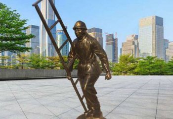 消防隊(duì)軍人銅雕廠家 公園仿古人物銅像