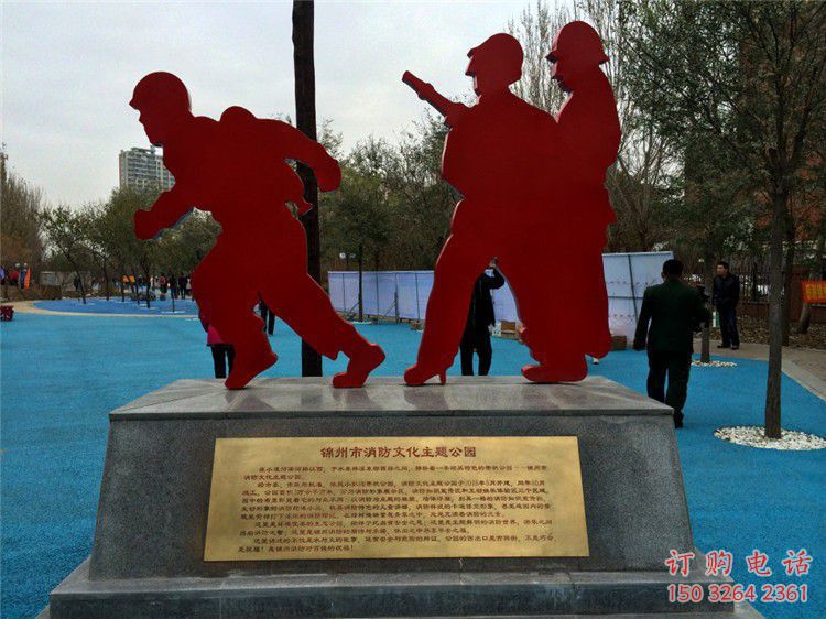 公園現(xiàn)代消防隊士兵銅雕制作