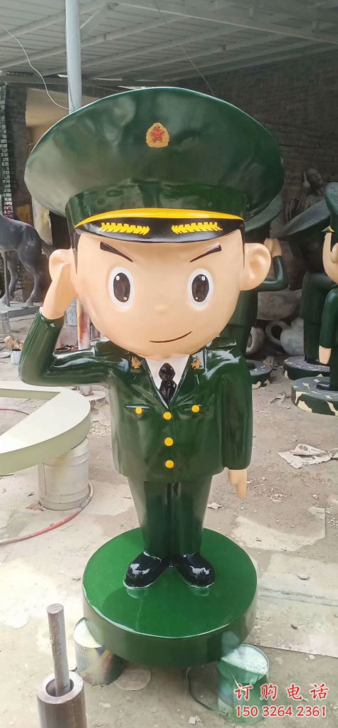 彩繪人物銅像 彩繪警察人物銅雕廠家