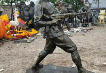 八路軍人物銅雕廠家 公園工農(nóng)兵人物銅像