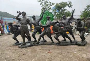 歷史工農(nóng)兵銅雕廠家 八路軍士兵銅像價格