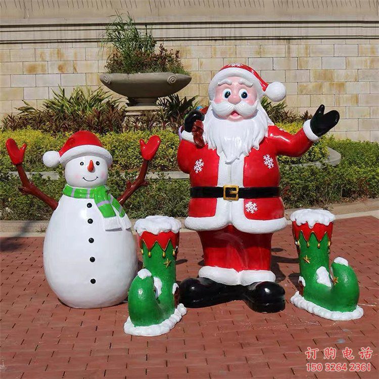 公園卡通圣誕老人人物銅像廠家