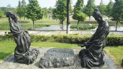 廣場銅人下棋對弈銅雕生產(chǎn)制作