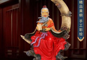 民俗月老神像人物銅雕廠家 彩繪黃銅材質(zhì)