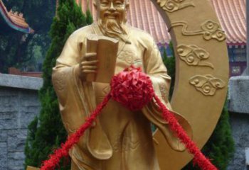 園林月老神像銅雕廠家 彩繪人物銅雕加工定做