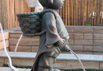 撒尿小孩銅像廠家 公園卡通男孩人物銅雕制作
